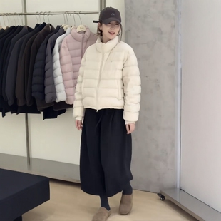 立领时尚流行排骨羽绒服女装2025冬季韩系爆款保暖白鸭绒短款外套
