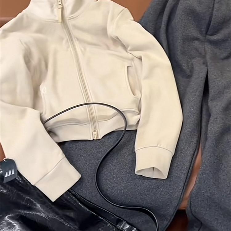 爆款小个子双拉链加厚卫衣短外套