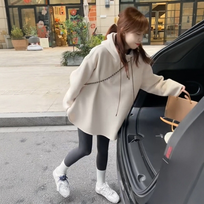 秋冬爆款连帽半拉连卫衣外套