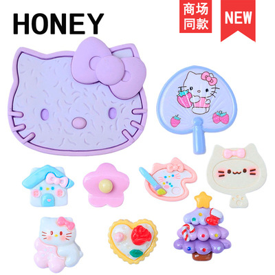 卡通diy洞洞鞋配饰高级感可拆卸鞋扣配件紫色kk鞋花装饰适配Crocs