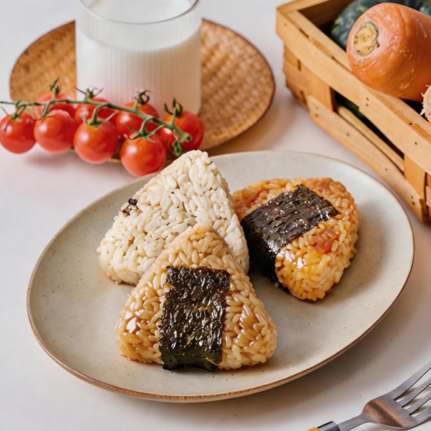 自由肉肉三角海苔饭团鸡腿肉早餐