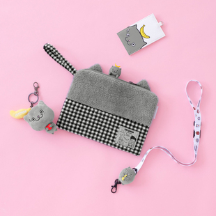 POUCH CHECK 周柏豪 收纳包 毛绒格仔图案 手拿包 猫星侠 CATXMAN