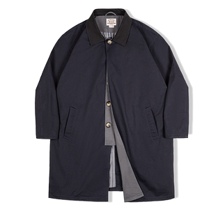 BOLEIAELR/春季巴尔玛肯全天候中长款风衣男宽松大衣重磅休闲外套