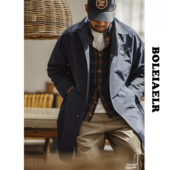 大衣外套 中长款 春季 复古Teflon三防泼水防油防污巴尔玛肯风衣男士