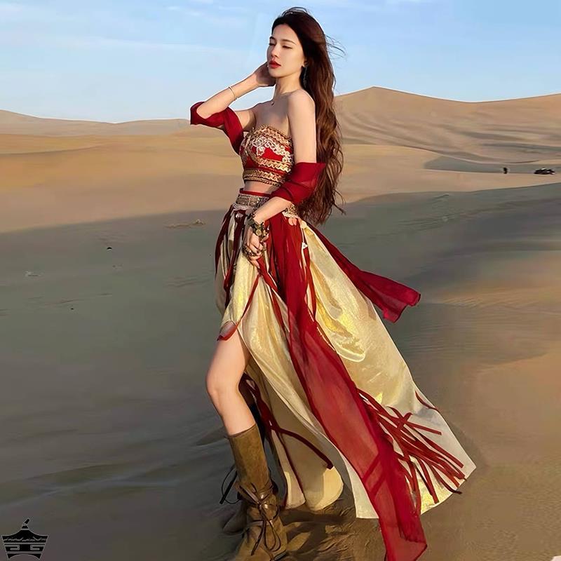 汉服女敦煌飞天异域风情西域大漠公主拍照写真舞蹈演出服装亲子装