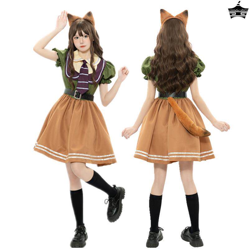 疯狂动物城cosplay尼克狐狸裙万圣节动漫展裙子舞台演出表演服装
