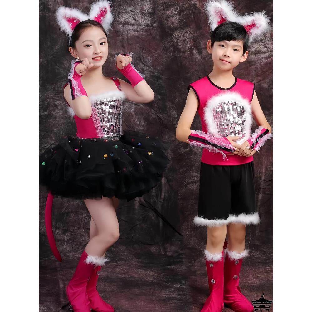 爱跳舞的小怪兽儿童演出服装服学猫叫蓬蓬裙动物表演幼儿园猫咪