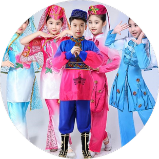 回族撒拉族东乡族保安族儿童女童舞蹈服套装小学生运动会演出服装