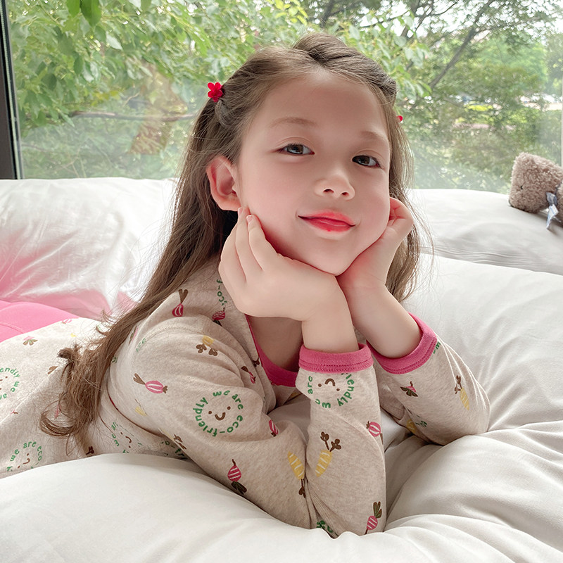 新款女童A类.纯棉秋衣秋裤