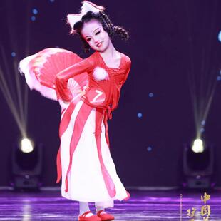 俏红狐儿童演出服装假发头饰俏灵狐献瑞狸舞蹈服古典舞动物表演