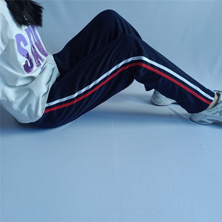 校服裤子通用小学生两道杠藏蓝色