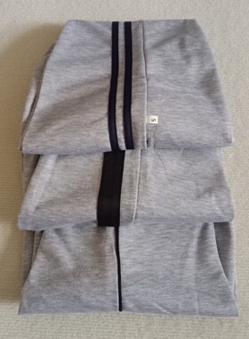 校服裤子灰色黑条纹运动长裤薄款通用高中小学生校服裤直筒休闲裤