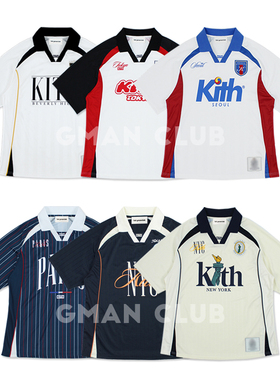 FotiGmanClub KITH复古球衣Polo领足球队服休闲运动男女短袖TEE恤