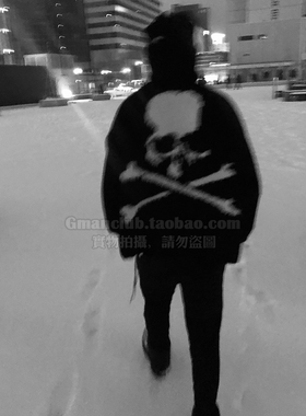 Gman高街 MMJ骷髅头提花纯手工粗棒针织衫宽松版破坏套头毛衣外套