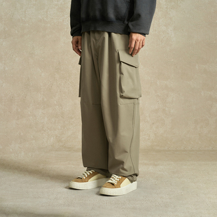 阔腿百搭长裤 简约抽绳结构大口袋直筒裤 男 裤 BONELESS加厚休闲工装