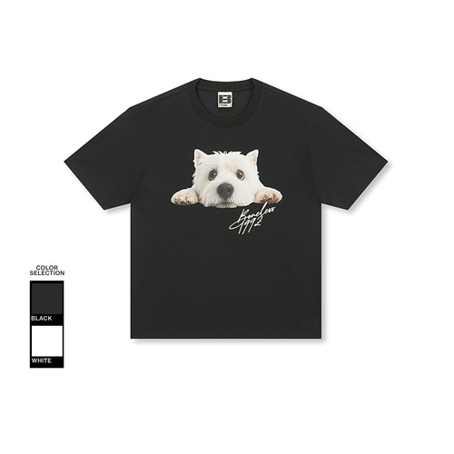 BONELESS西高地狗狗短袖T恤趣味凉感速干夏季体恤男女可爱情侣装