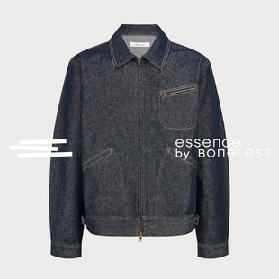 原牛短款翻领经典牛仔夹克cleanfit外套支线Essence by BONELESS