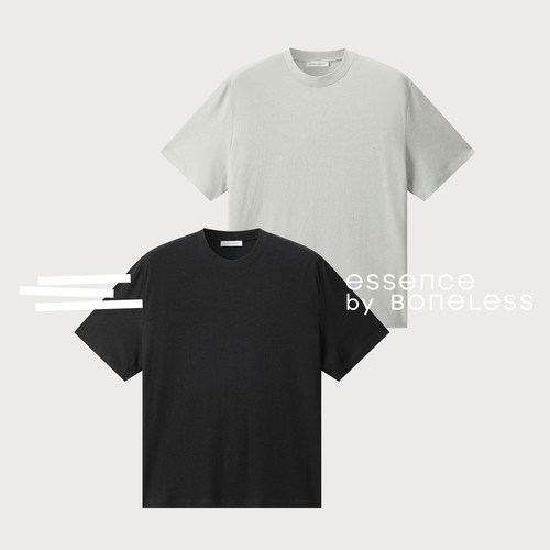 天丝麻感短宽boxy短袖重磅时尚日常T恤支线Essence by BONELESS