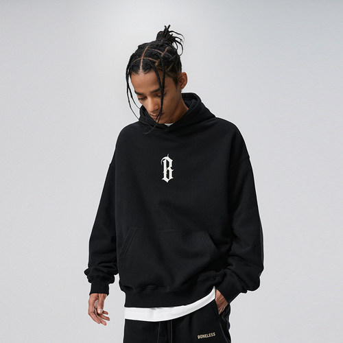 BONELESS基础B字连帽卫衣