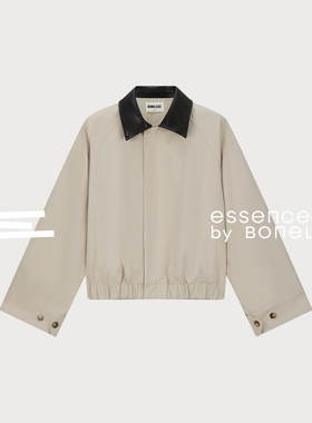 翻领工装外套美式复古休闲宽松拼接夹克支线Essence by BONELESS