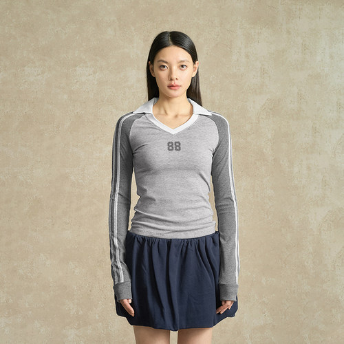 BONELESS印花撞色长袖T恤