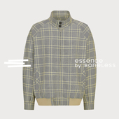 千鸟格纹哈灵顿夹克cleanfit短款 复古支线Essence BONELESS