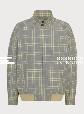 千鸟格纹哈灵顿夹克cleanfit短款复古支线Essence by BONELESS