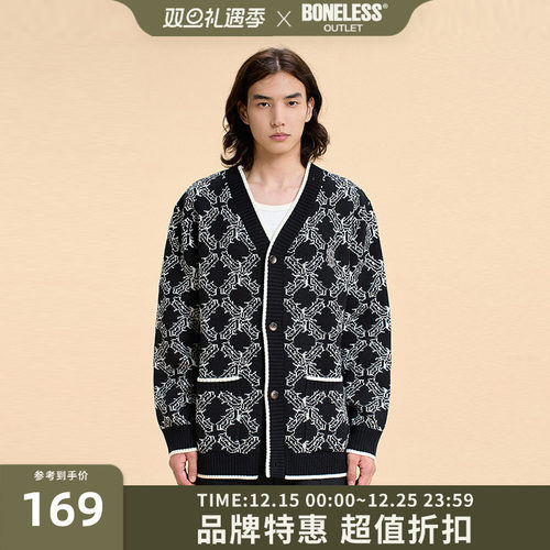 BONELESS针织提花老花纹