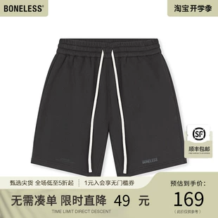 运动抽绳裤 23SS 美式 新品 基础LOGO运动针织短裤 BONELESS 男女夏季