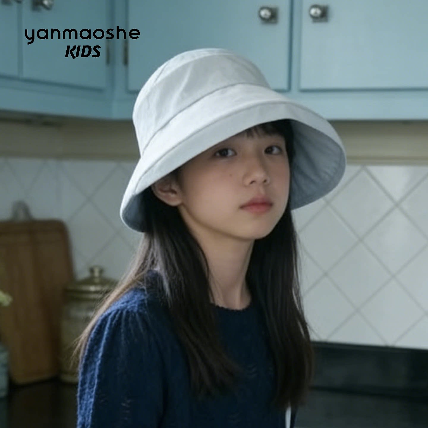 研帽社KIDS 夏薄款防晒渔夫帽大檐可折叠儿童帽女童小头围帽子图片