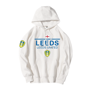 利兹联足球迷服运动服连帽套头卫衣男女休闲球衣服宽松潮青少年