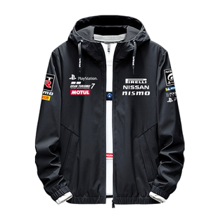 定制gt7赛车游戏尼桑车队周边队服连帽休闲机车外套男青少年夹克