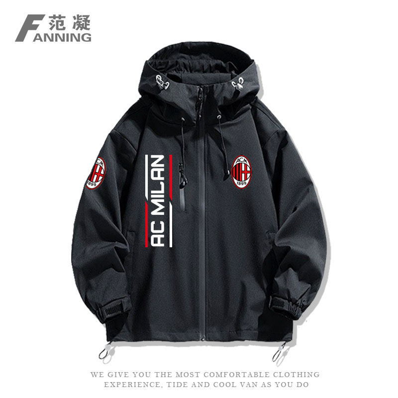 定制AC米兰Milan球迷运动足球意甲队服宽松秋冬套头卫衣男球衣服
