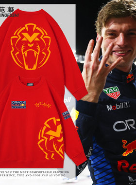 Max Verstappen维斯塔潘4星夺冠纪念狮子F1方程式赛车迷秋冬卫衣