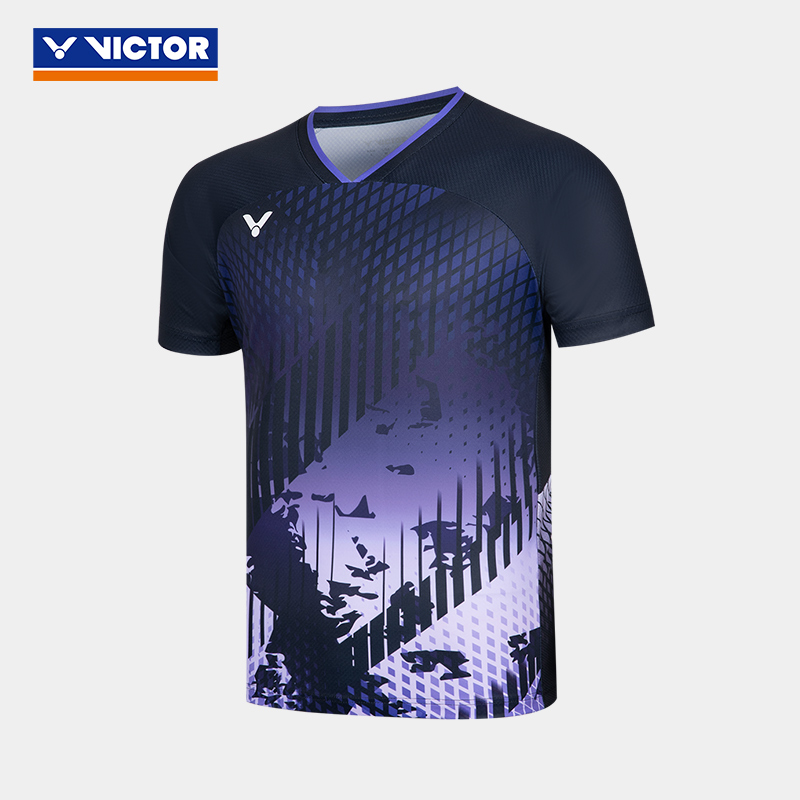 VICTOR/威克多官方夏季抗菌透气羽毛球比针织运动短袖T恤 T-50010