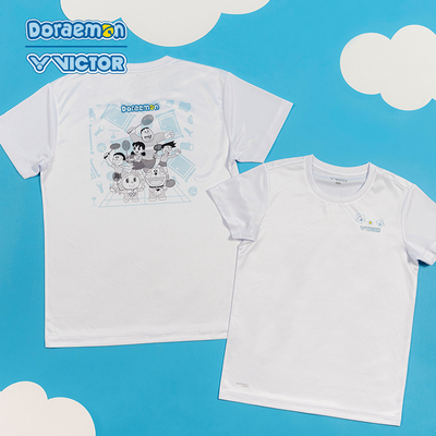 VICTOR/威克多官方 哆啦A梦限定系列 亲子针织运动短袖 T-525DRM