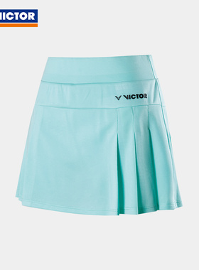 VICTOR/威克多官方夏季女 羽毛球服针织网眼运动打褶短裙 K-31302