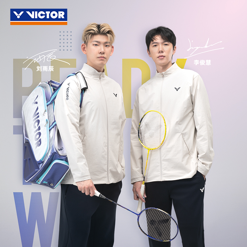 VICTOR/威克多官方纯色简约羽毛球中性款大赛梭织运动外套J-55600