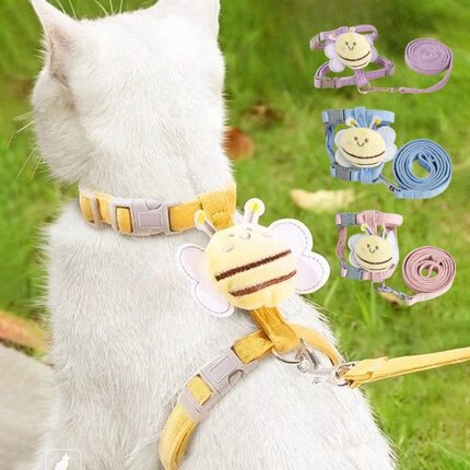 牵引绳外出防脱网红可调节布偶泰迪小型犬猫咪小兔子花栗鼠牵引绳