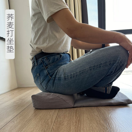 家用打坐禅修垫荞麦壳填充支撑七支坐法双盘冥想静坐垫蒲团透气垫