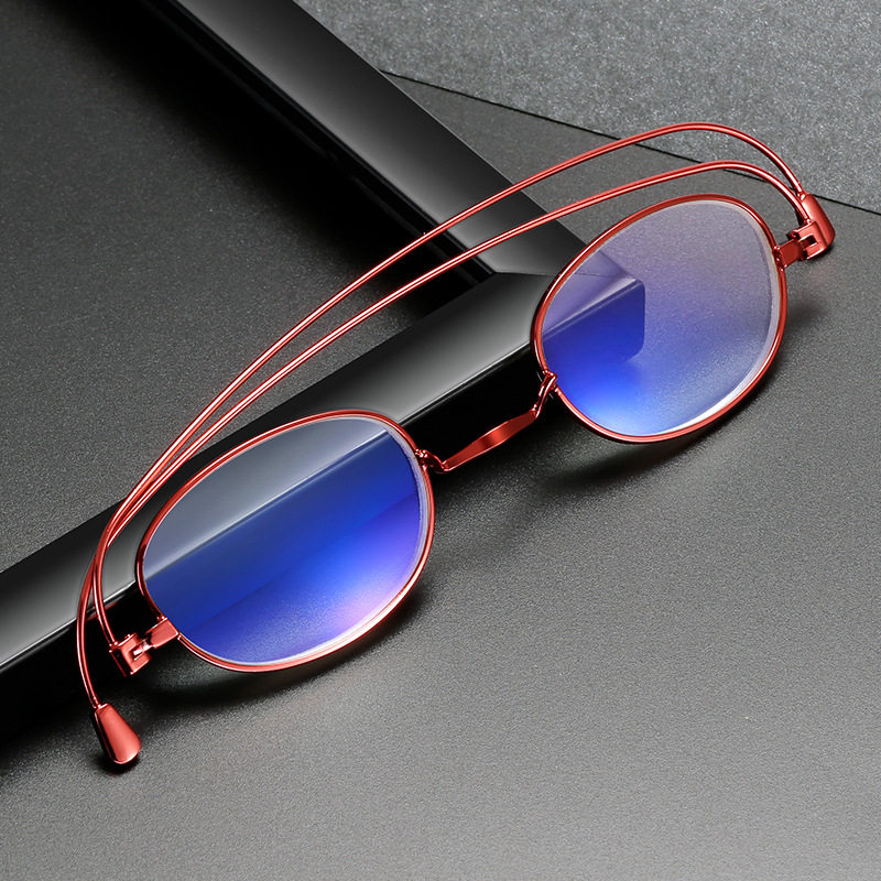 360度旋转老花镜超轻薄时尚防蓝光纸片折叠便携式中老年高清老光.