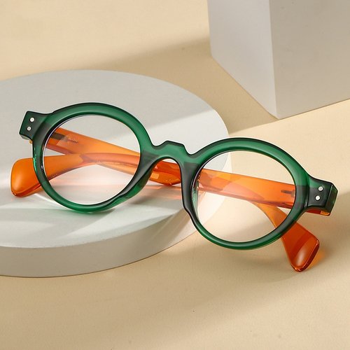 复古圆框撞色老花镜时尚洋气装饰