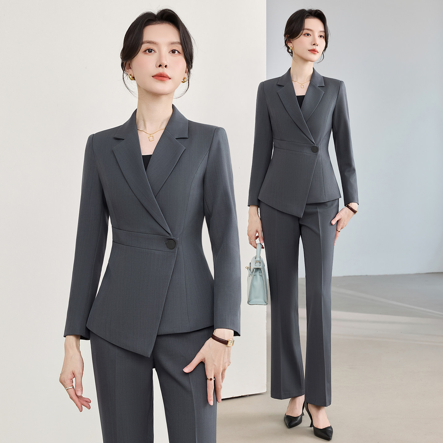 案场客服工作服女2026新款秋装商务正装珠宝店售楼部职业西装套装