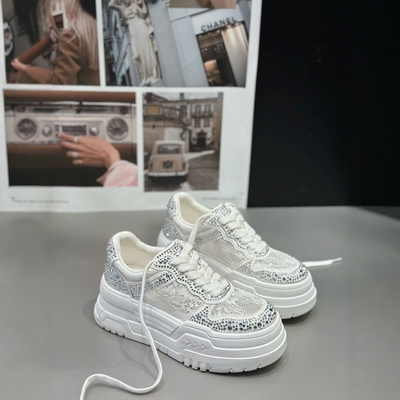 欧洲站2025春新款真皮厚底休闲鞋