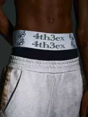 Fourth3Ex 25Fw Custom Embroidered War Horse Double Waistband Men's Double-Layer Boxer Briefs Men's Boxer Shorts