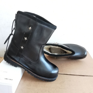 5302库存羊毛靴子男式牛皮冬季保暖羊毛马丁靴东北防寒马靴蒙古靴