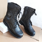 五星装 备5302库存方头工装 皮靴春秋真皮高帮战靴侧拉链马丁靴户外