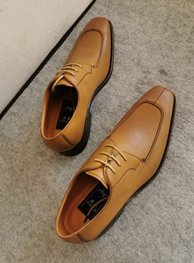 5302库存皮鞋头层牛皮男鞋系带商务休闲皮鞋男式单皮鞋正装德比鞋