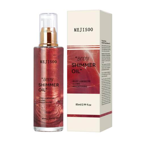 跨境身体高光油闪光粉body shimmer oil 脸部身体修容发光油
