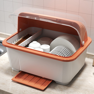 厨房置物架家用放碗盘柜沥水餐具盒碗碟收纳层架子装筷盘子台面收